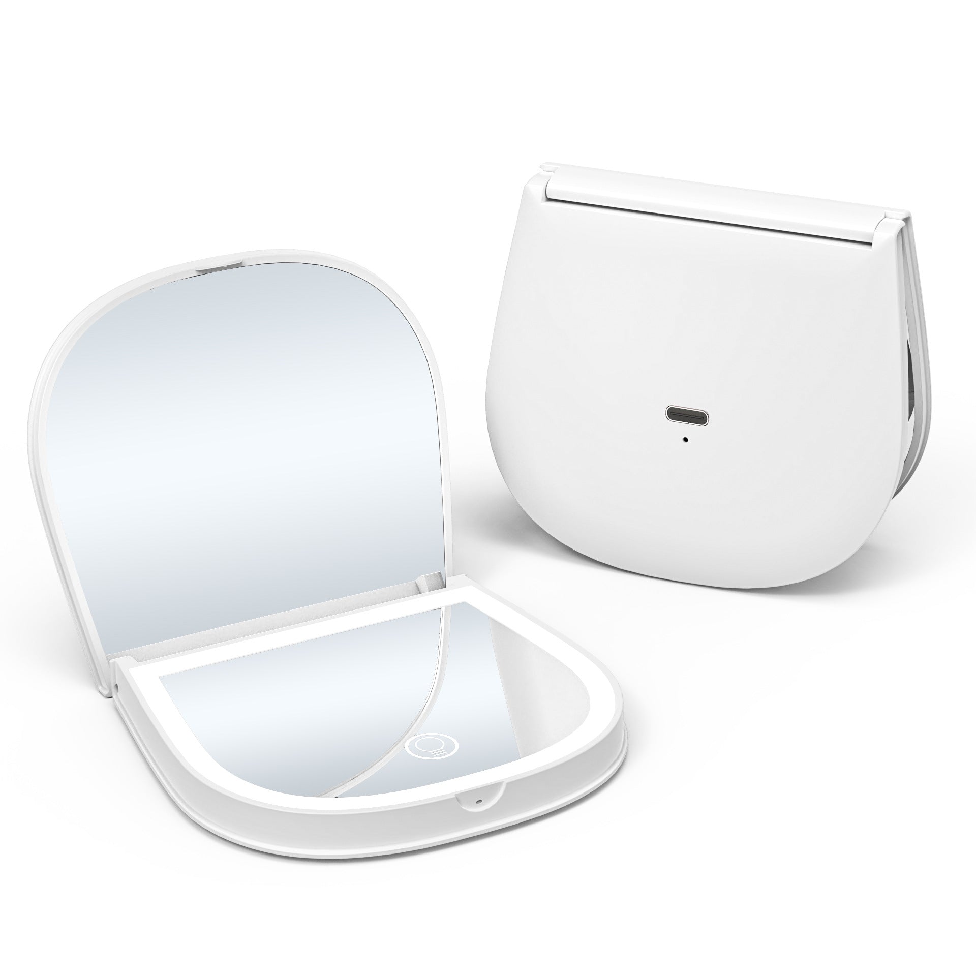 Led Makeup Mirror with Light 2x Magnifying Portable Portable Folding Gift Small Mirror