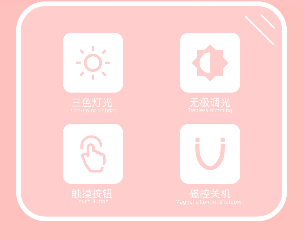 Led Makeup Mirror with Light 2x Magnifying Portable Portable Folding Gift Small Mirror