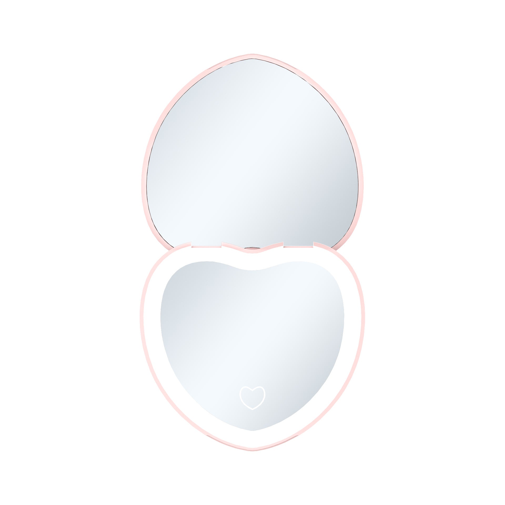 Heart-shaped LED Makeup Mirror with Light, Three Colors, Portable and Convenient