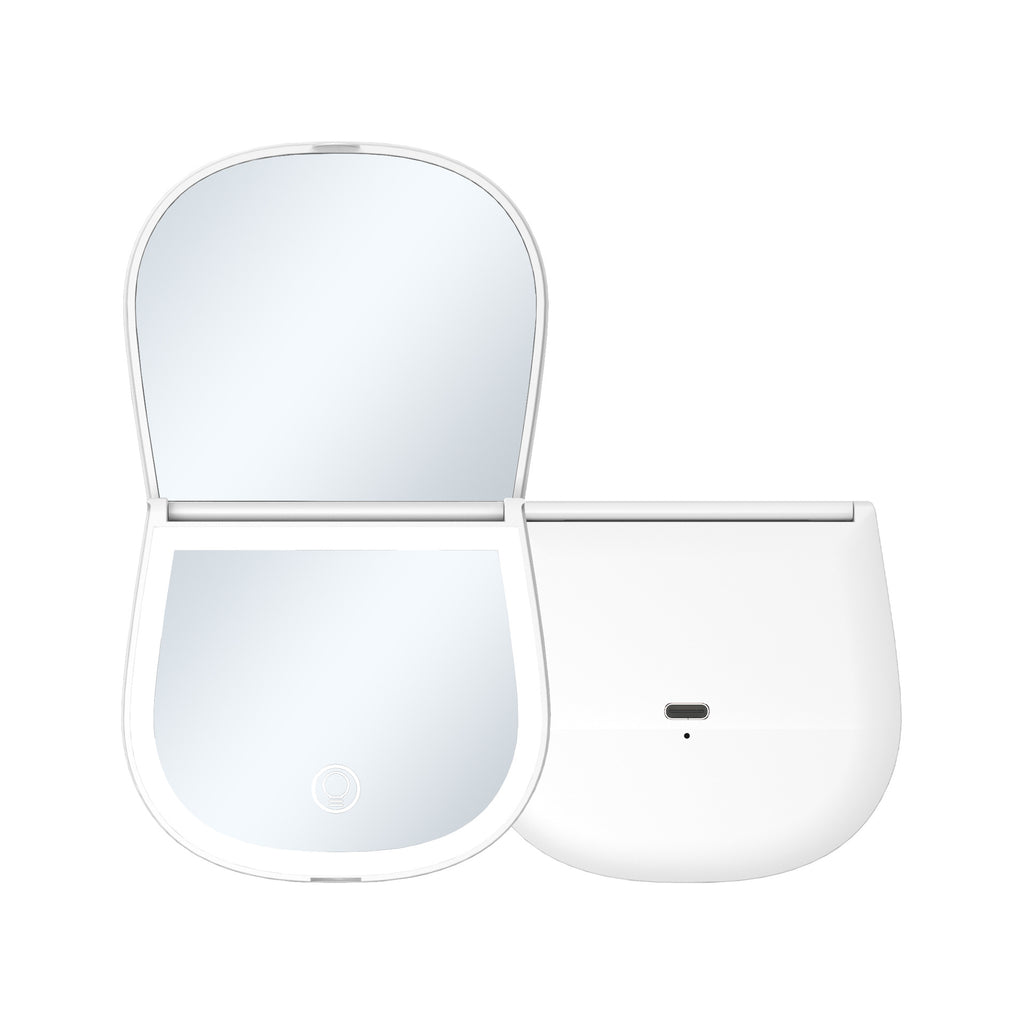 Led Makeup Mirror with Light 2x Magnifying Portable Portable Folding Gift Small Mirror