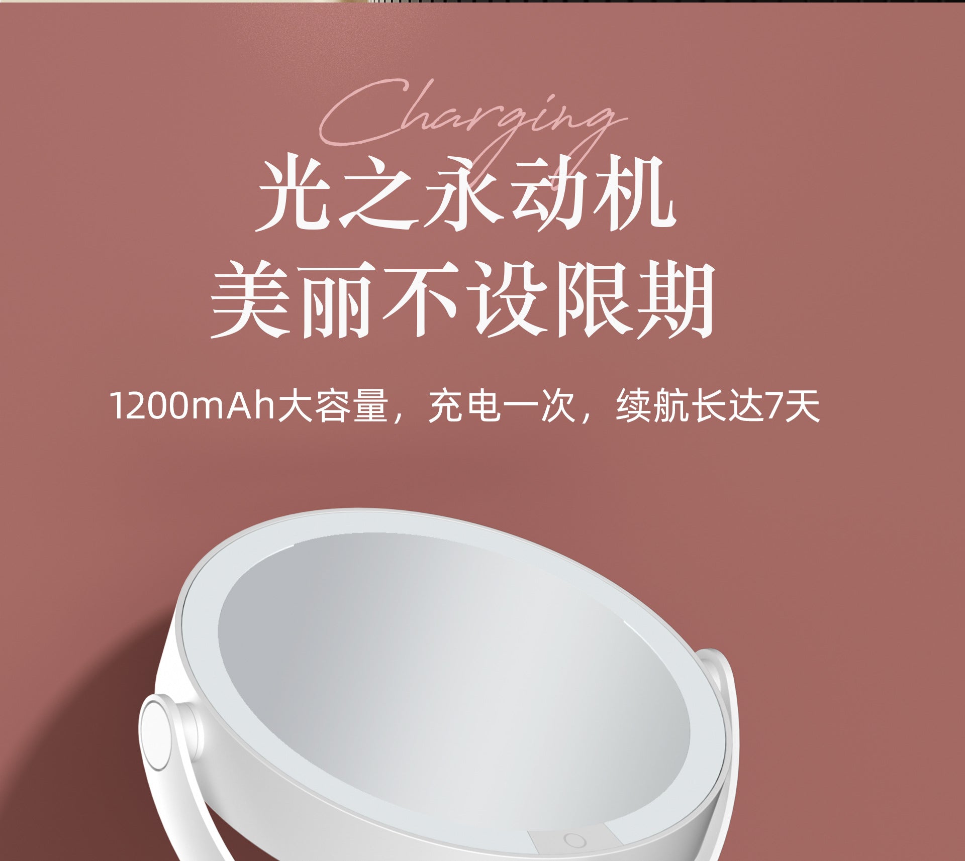 Handheld Double-Sided LED Makeup Mirror with Light 10x Magnifying Mirror