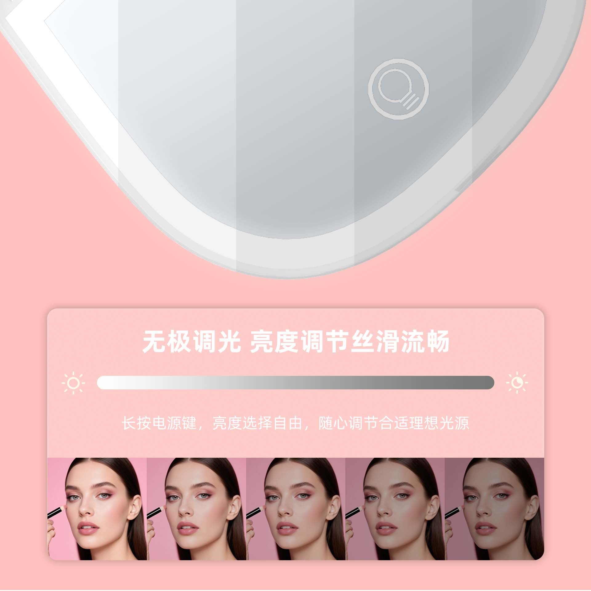 Led Makeup Mirror with Light 2x Magnifying Portable Portable Folding Gift Small Mirror