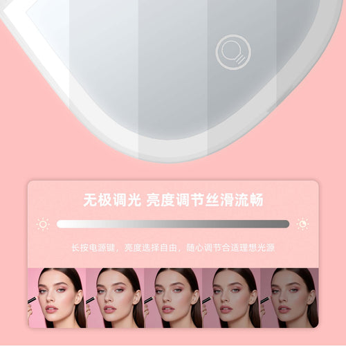 Led Makeup Mirror with Light 2x Magnifying Portable Portable Folding Gift Small Mirror