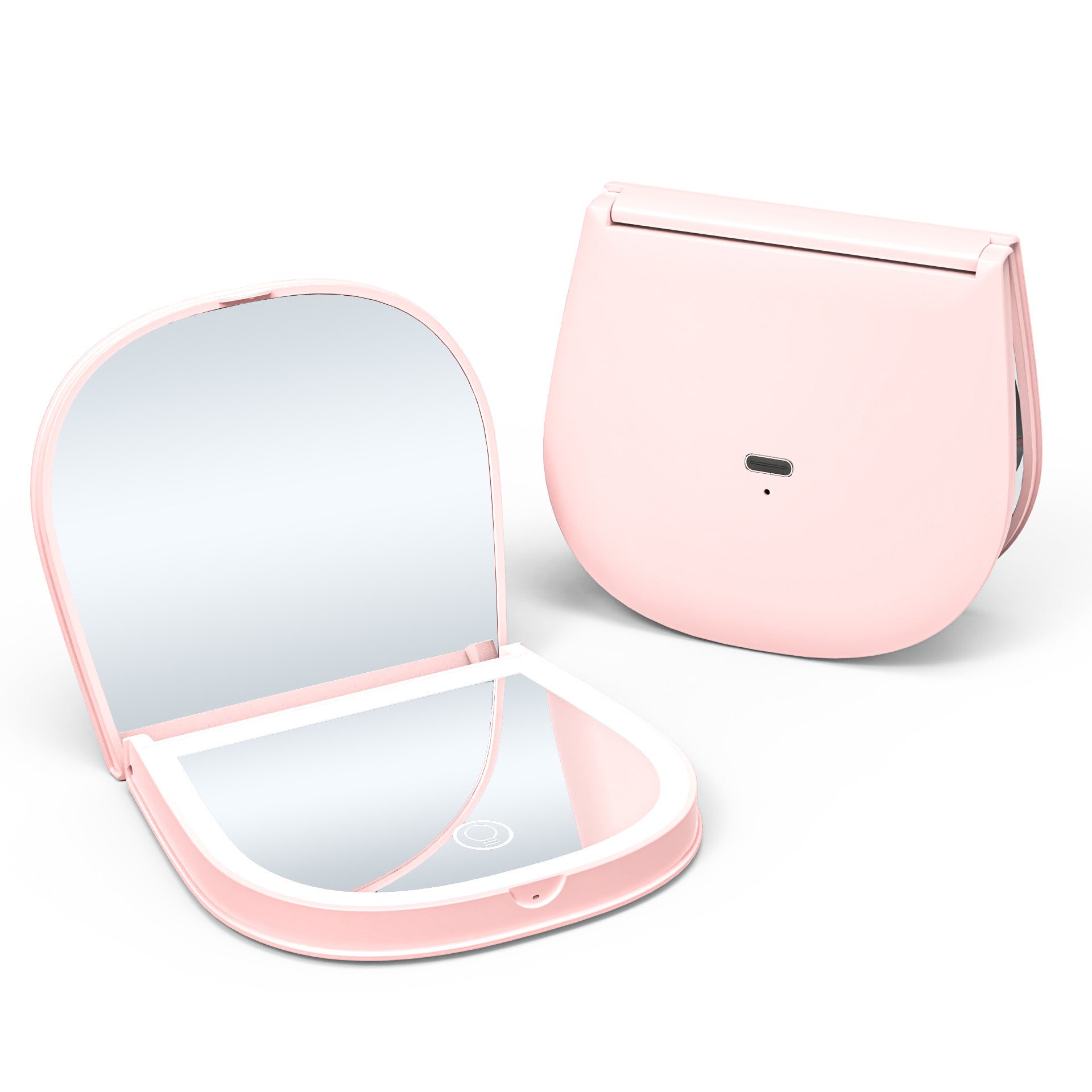 Led Makeup Mirror with Light 2x Magnifying Portable Portable Folding Gift Small Mirror