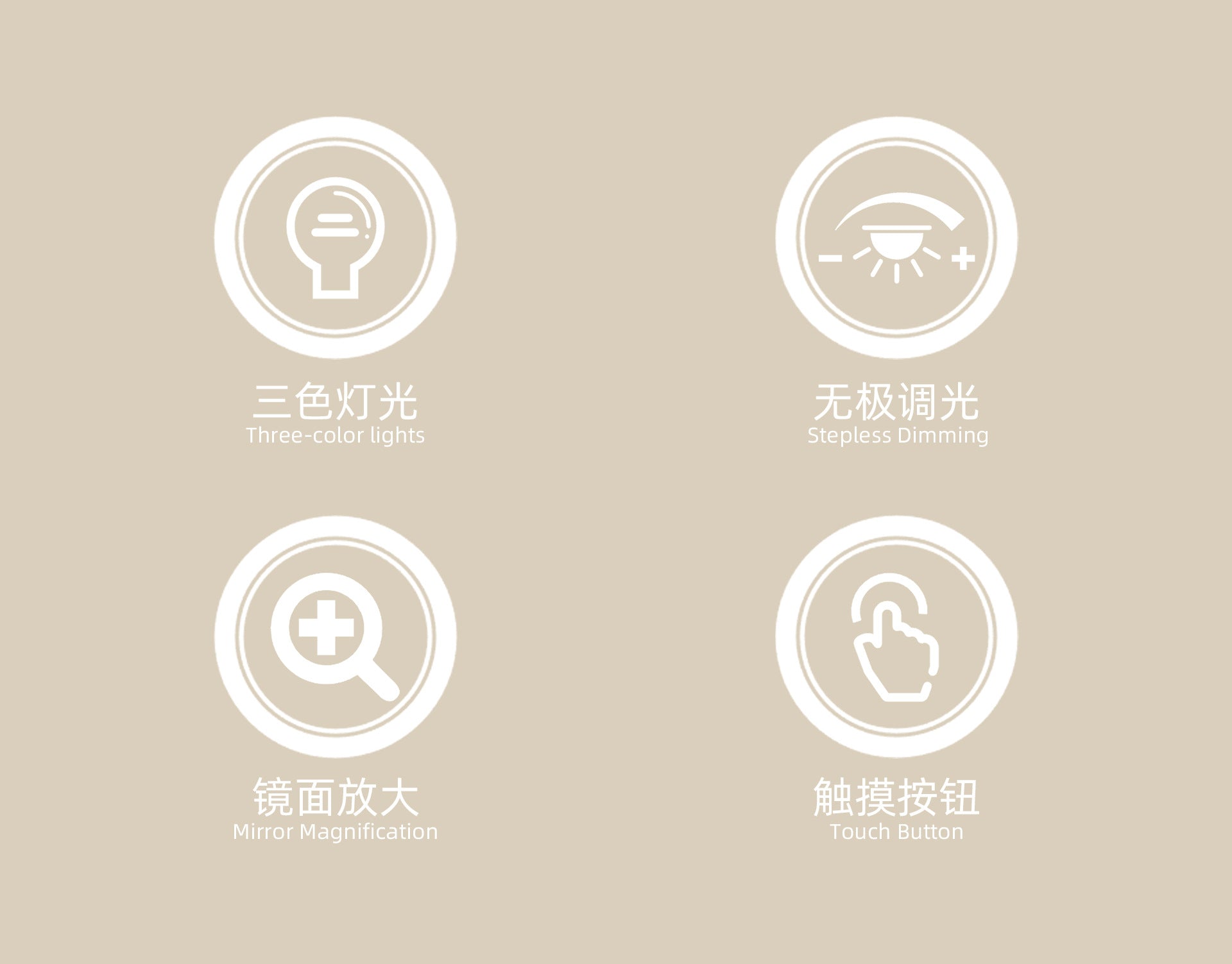 Popular led Desktop Makeup Mirror180°Rotating Folding Glowing