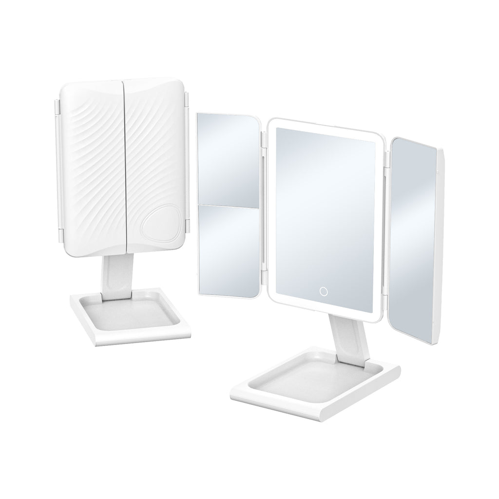 Popular led Desktop Makeup Mirror180°Rotating Folding Glowing
