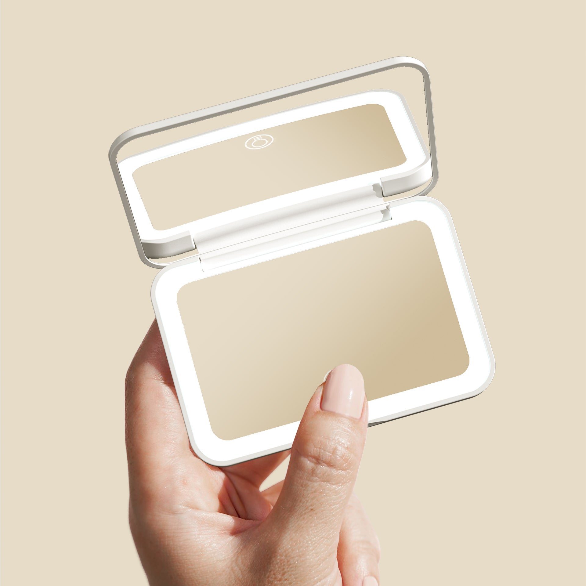 Mini Portable LED Makeup Mirror Three Colors Stepless Dimming