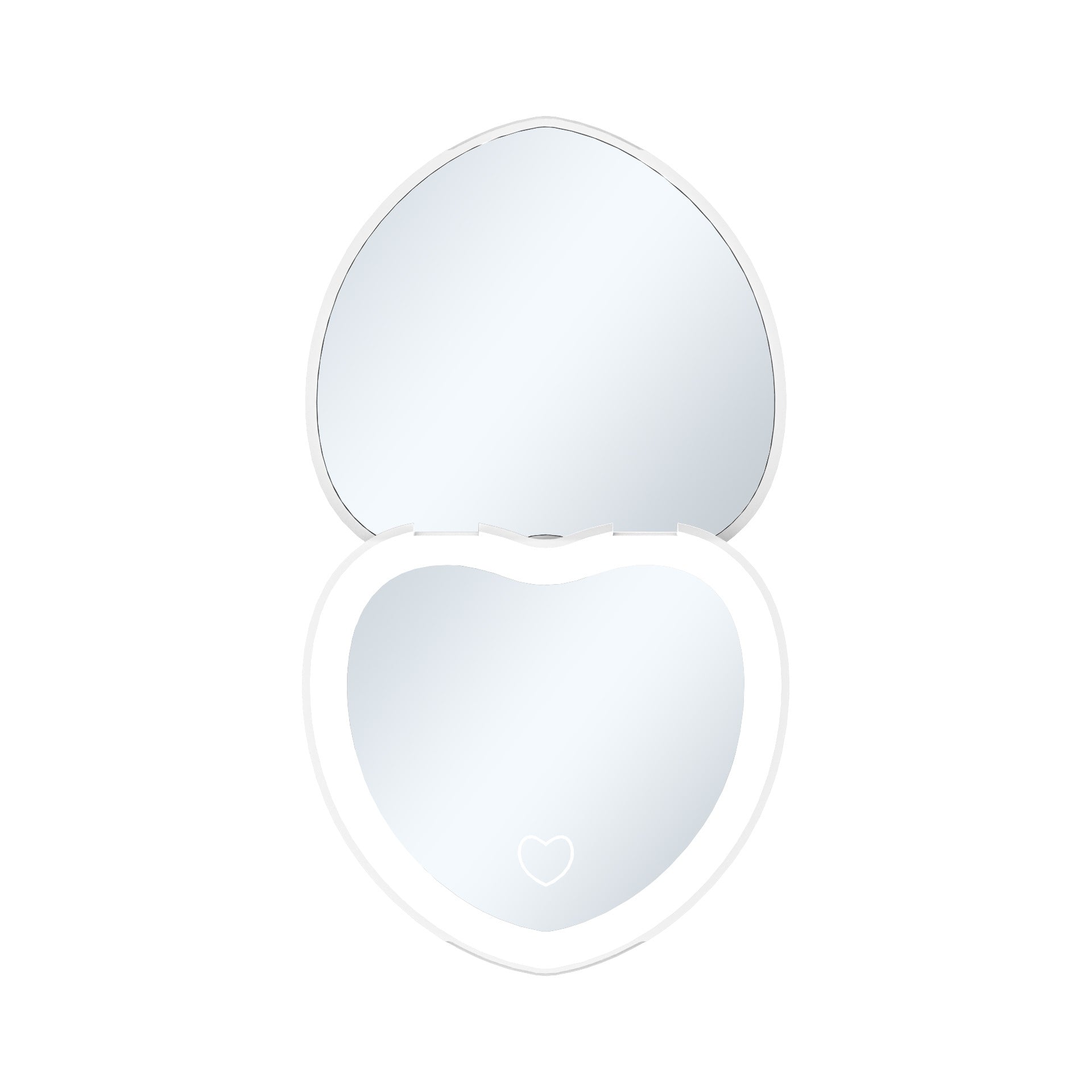 Heart-shaped LED Makeup Mirror with Light, Three Colors, Portable and Convenient