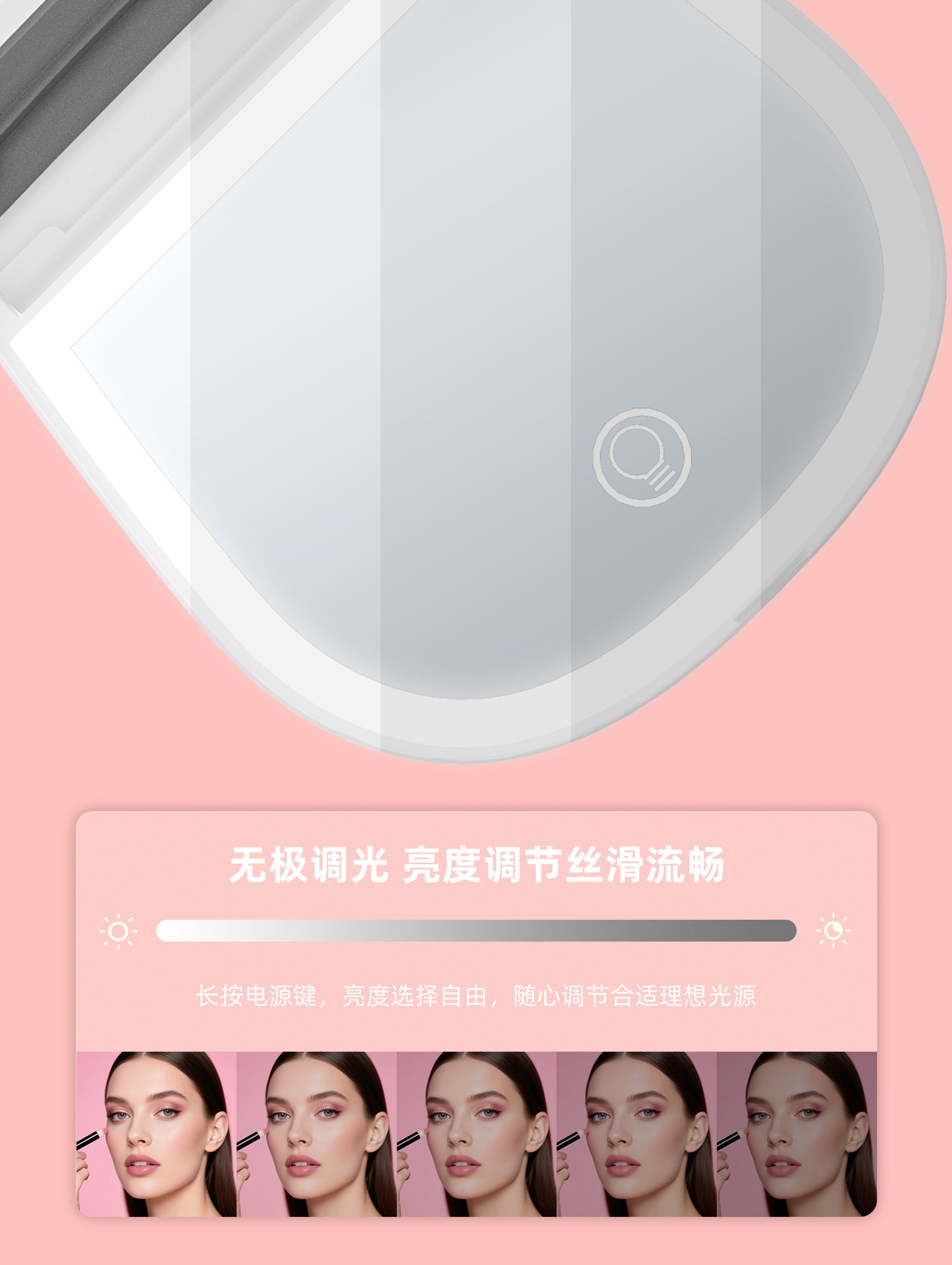 Led Makeup Mirror with Light 2x Magnifying Portable Portable Folding Gift Small Mirror