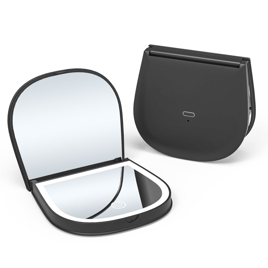 Led Makeup Mirror with Light 2x Magnifying Portable Portable Folding Gift Small Mirror